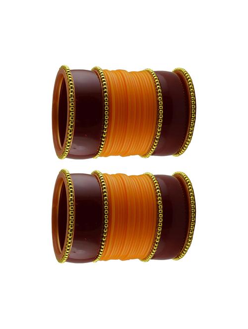 gold plated beads studded bangle - 18787434 - Very Small Image - 1