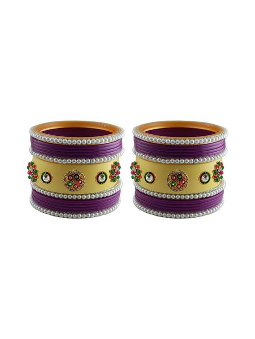 stones work acrylic bangles set - 18787650 - Very Small Image - 1