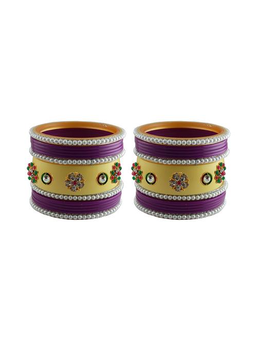 stones work acrylic bangles set - 18787657 - Very Small Image - 1
