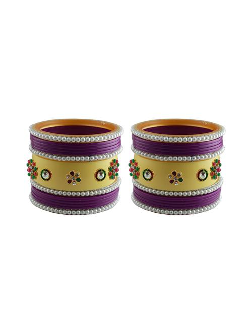 stones work acrylic bangles set - 18787667 - Very Small Image - 1