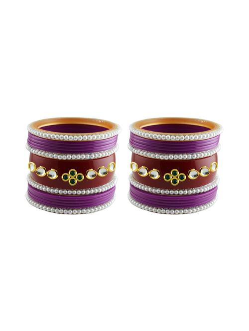 stones work acrylic bangles set - 18787674 - Very Small Image - 1