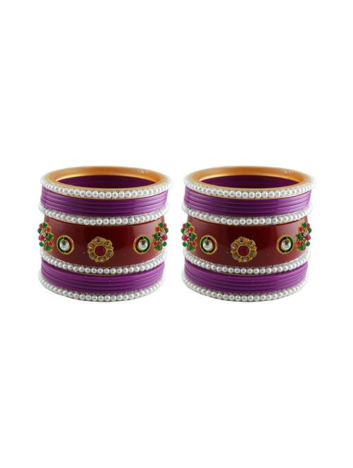 stones work acrylic bangles set - 18787685 - Very Small Image - 1