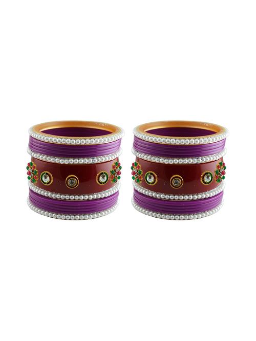 stones work acrylic bangles set - 18787700 - Very Small Image - 1