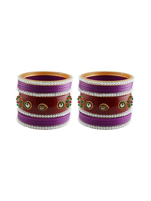 stones work acrylic bangles set - 18787701 - Very Small Image - 1