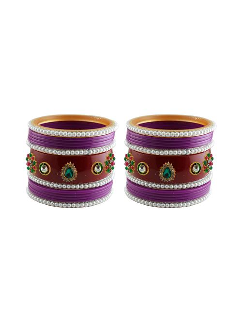 stones work acrylic bangles set - 18787705 - Very Small Image - 1