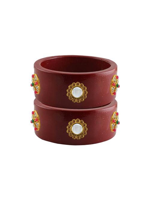 stones work kada bangles set - 18787855 - Very Small Image - 1