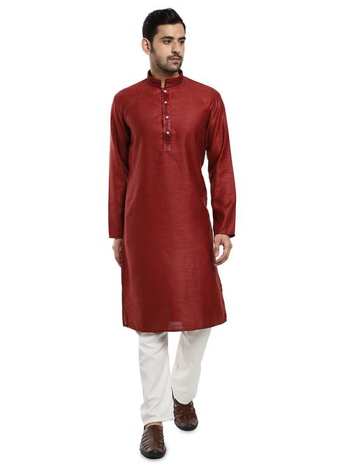 red cotton kurta - 18788621 - Very Small Image - 1