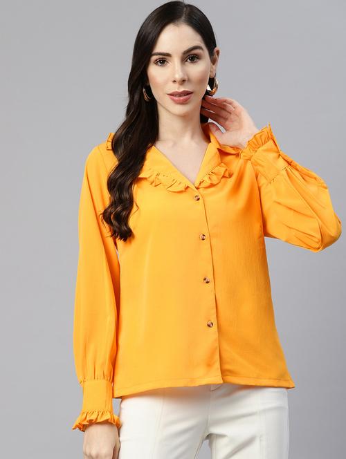 yellow polyester regular shirt - 18789196 - Very Small Image - 1