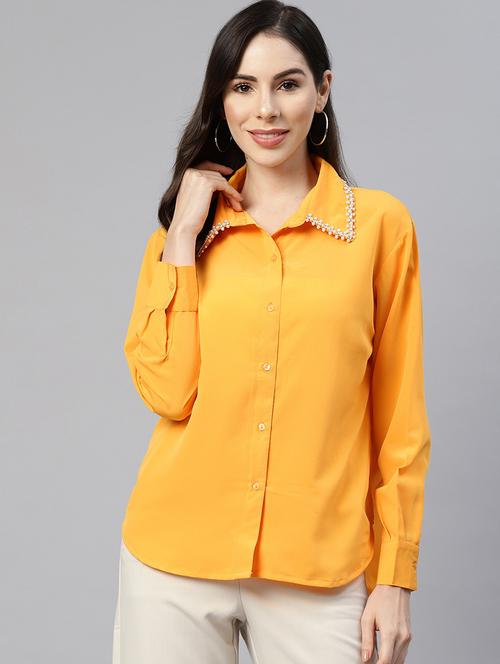 yellow polyester regular shirt - 18789198 - Very Small Image - 1