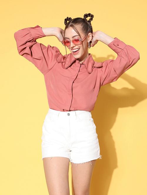 coral polyester regular shirt - 18789207 - Very Small Image - 1