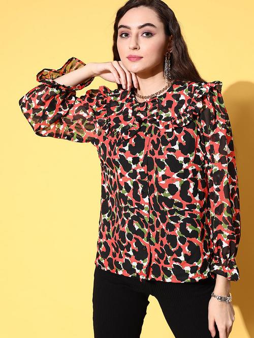 multi colored animal print polyester shirt - 18789226 - Very Small Image - 1