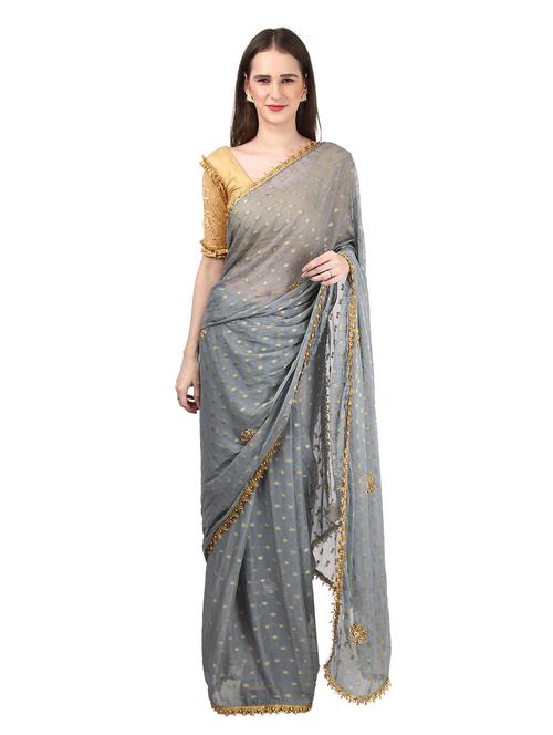 women's embellished saree with blouse - 18789560 - Very Small Image - 1