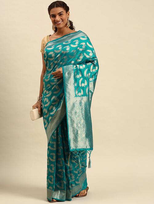 women's banarasi saree - 18790155 - Very Small Image - 1