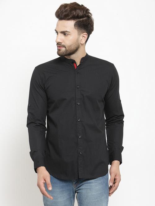 mens solid casual shirt - 18790328 - Very Small Image - 1