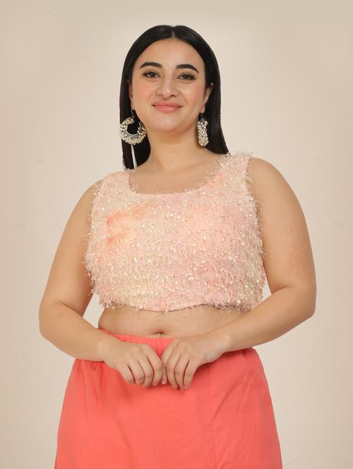orange art silk solid blouse - 18790810 - Very Small Image - 1