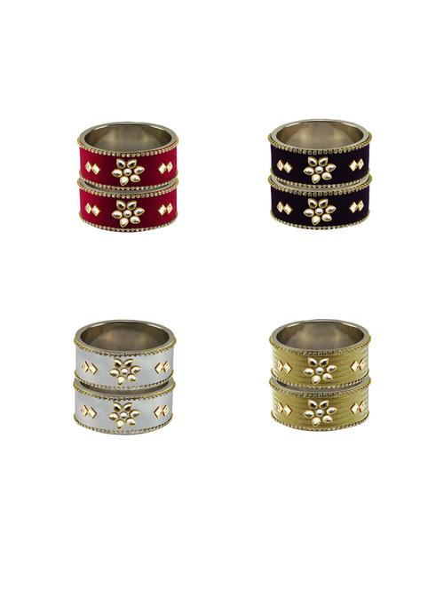 stone studded bangles combo - 18792831 - Very Small Image - 1