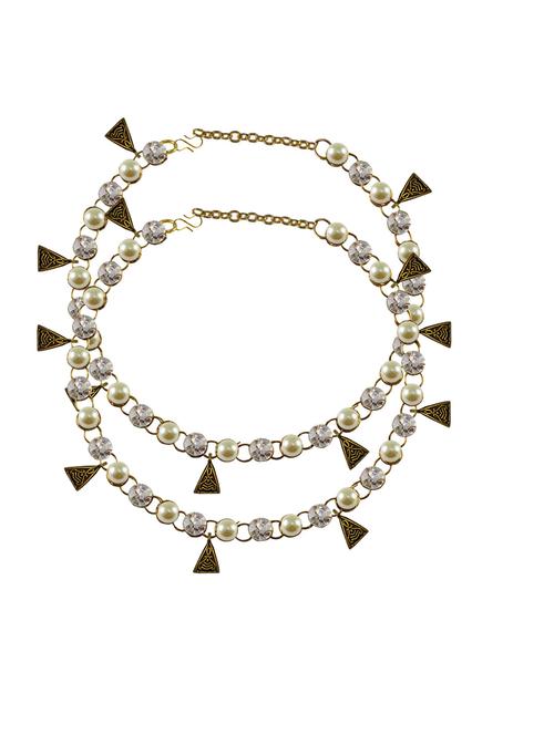 white brass anklets and payal - 18793466 - Very Small Image - 1