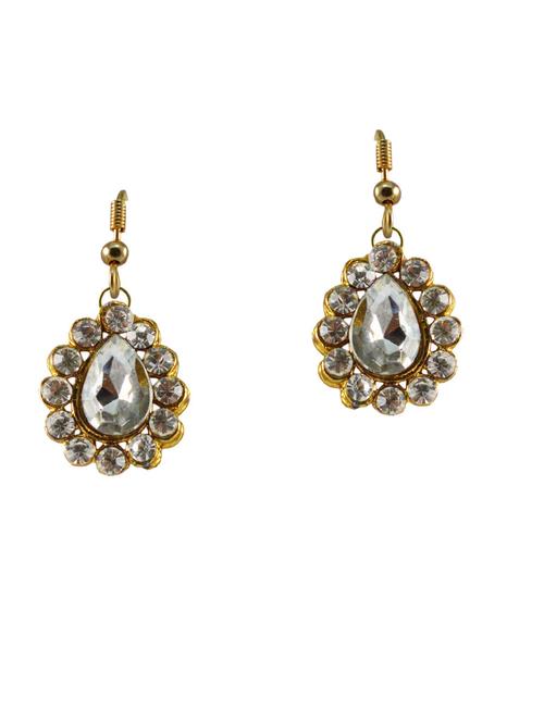 stone stud-gold platted brass earring - 18793944 - Very Small Image - 1