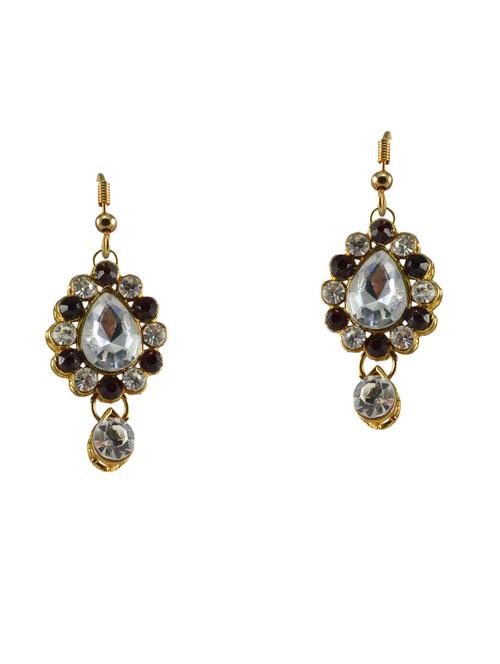 stone stud-gold platted brass earring - 18793946 - Very Small Image - 1