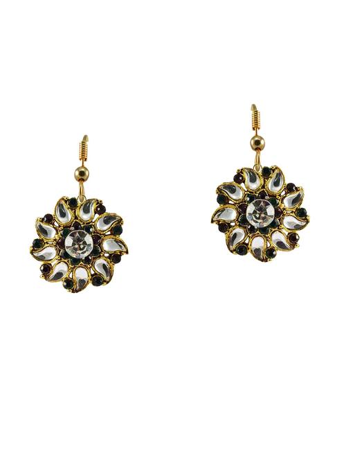 stone stud-gold platted brass earring - 18793954 - Very Small Image - 1