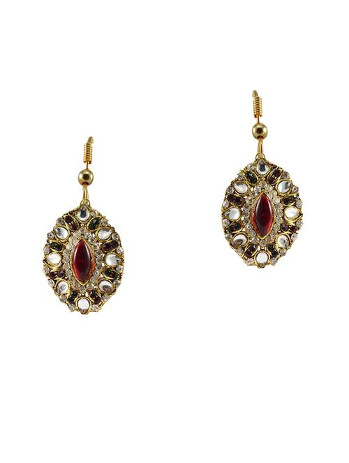 stone stud-gold platted brass earring - 18793957 - Very Small Image - 1