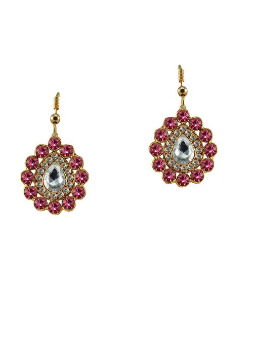 stone stud-gold platted brass earring - 18793958 - Very Small Image - 1