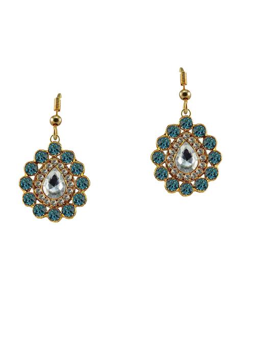 stone stud-gold platted brass drop earring - 18793964 - Very Small Image - 1