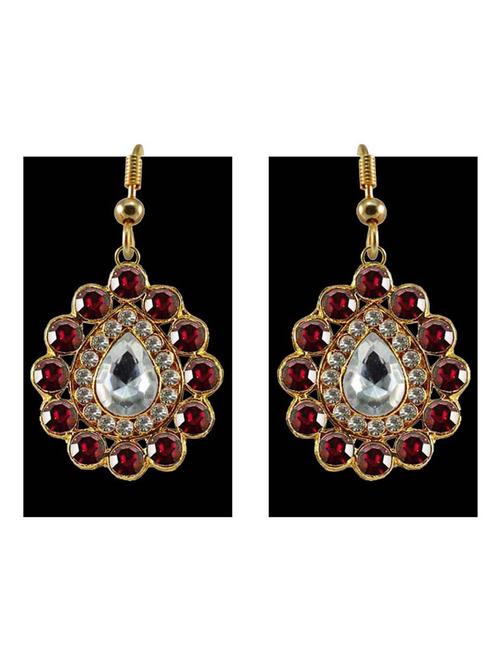 stone stud-gold platted brass drop earring - 18793967 - Very Small Image - 1