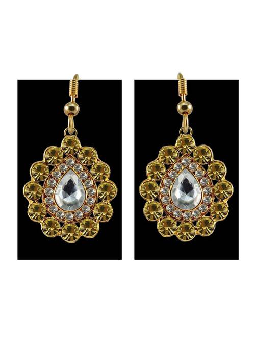 stone stud-gold platted brass drop earring - 18793971 - Very Small Image - 1