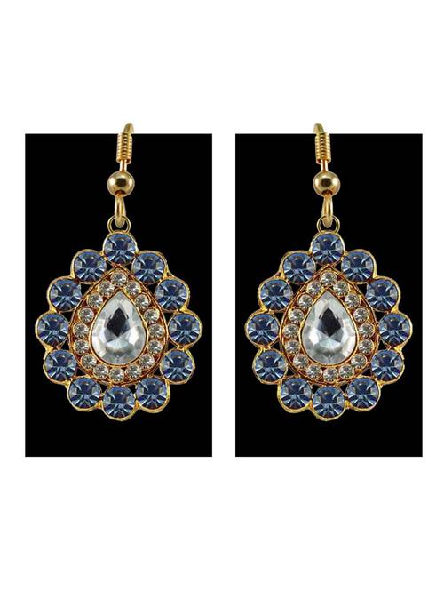 stone stud-gold platted brass drop earring - 18793975 - Very Small Image - 1