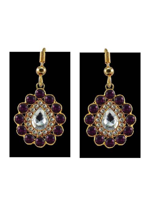 stone stud-gold platted brass drop earring - 18793976 - Very Small Image - 1