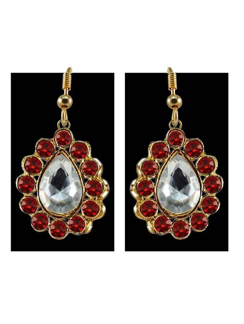 stone stud-gold platted brass drop earring - 18793985 - Very Small Image - 1