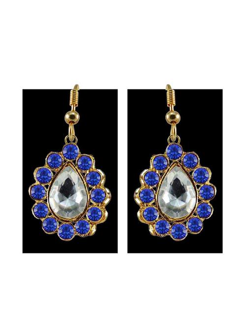 stone stud-gold platted brass drop earring - 18793997 - Very Small Image - 1