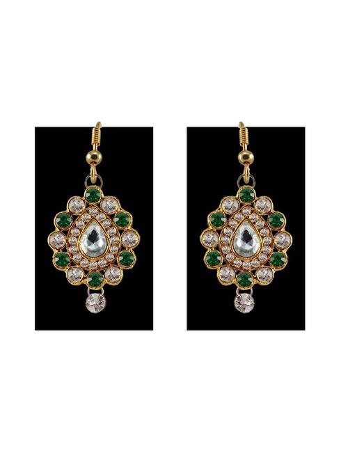 stone stud gold platted drop earring - 18794042 - Very Small Image - 1