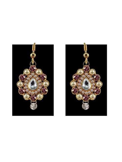 stone stud gold platted drop earring - 18794063 - Very Small Image - 1