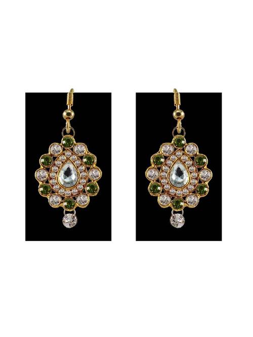 stone stud gold platted drop earring - 18794074 - Very Small Image - 1