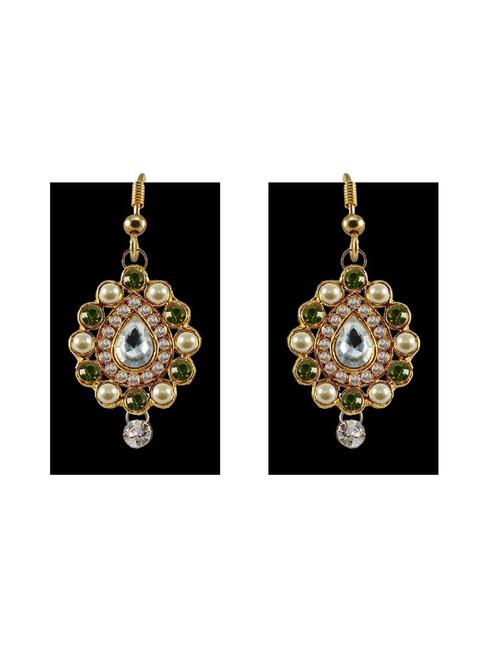 stone stud gold platted drop earring - 18794075 - Very Small Image - 1