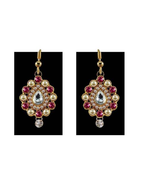 stone stud gold platted drop earring - 18794079 - Very Small Image - 1