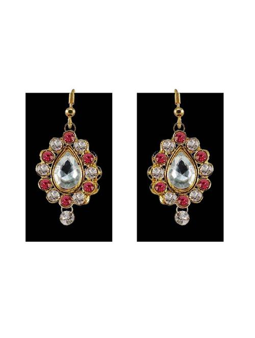 stone stud gold platted drop earring - 18794080 - Very Small Image - 1