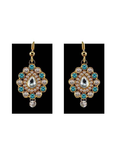 stone stud gold platted drop earring - 18794086 - Very Small Image - 1