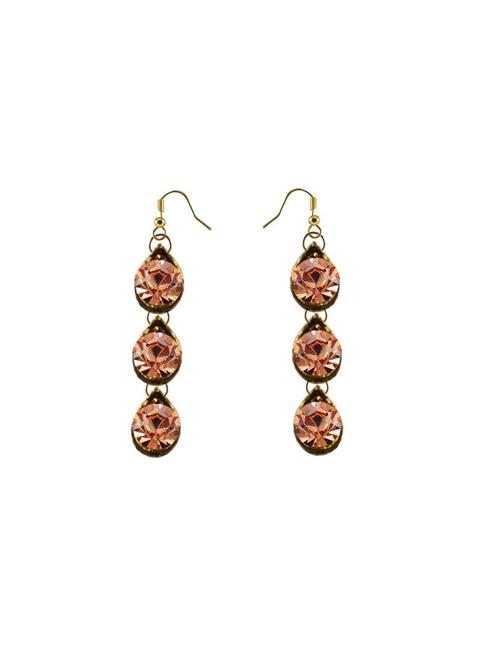 beige brass jhumka earring - 18794196 - Very Small Image - 1