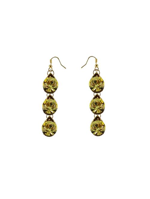 yellow brass jhumka earring - 18794197 - Very Small Image - 1