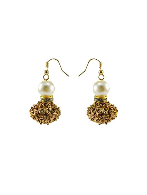 stone stud-gold platted drop earring - 18794215 - Very Small Image - 1