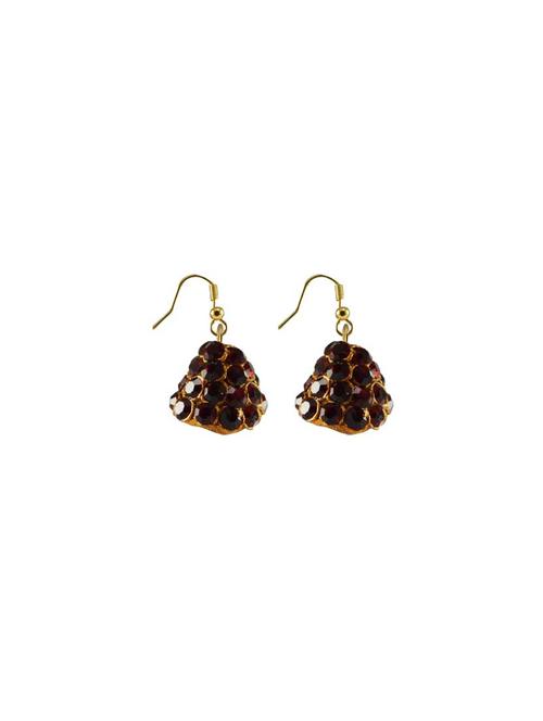 stone stud-gold platted jhumka earring - 18794219 - Very Small Image - 1