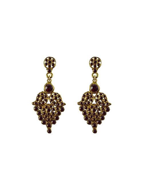gold brass jhumka earring - 18794234 - Very Small Image - 1