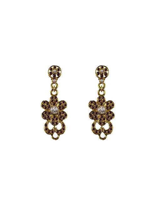 gold brass jhumka earring - 18794268 - Very Small Image - 1