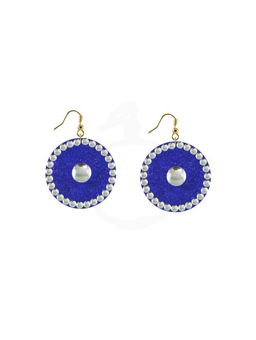 blue metal jhumka earring - 18794289 - Very Small Image - 1