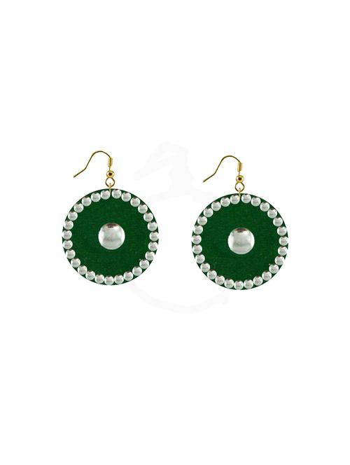 green metal jhumka earring - 18794291 - Very Small Image - 1