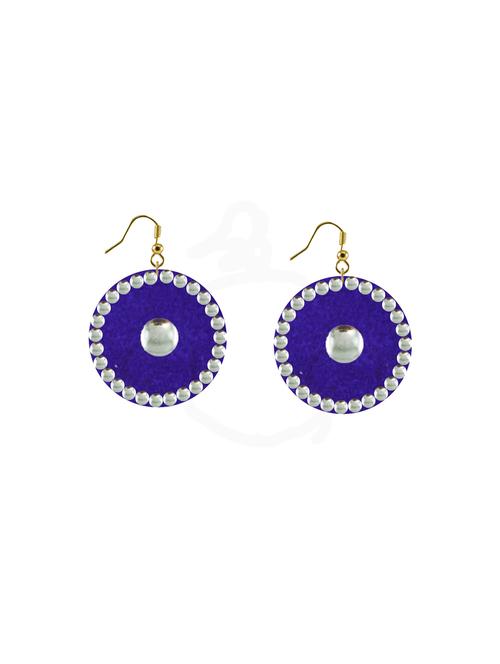 blue metal jhumka earring - 18794294 - Very Small Image - 1