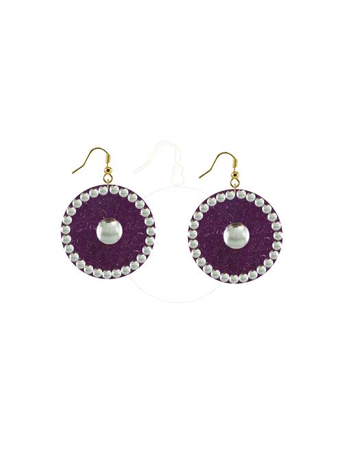 purple metal jhumka earring - 18794297 - Very Small Image - 1